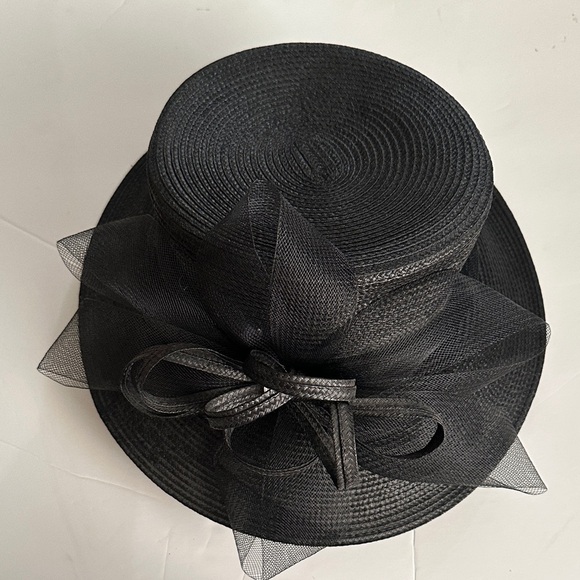 Giovanni New York Black Church Wedding Wide Brim Hat